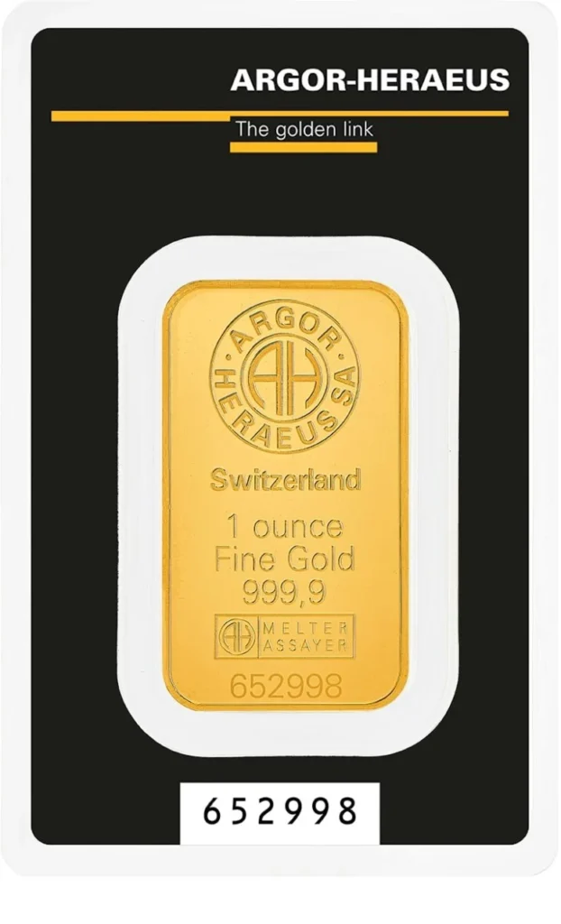 1 oz Goldbarren | Argor-Heraeus