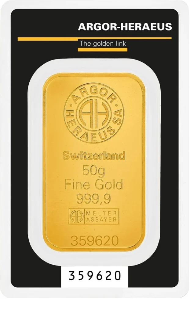 50 g Goldbarren | Argor-Heraeus