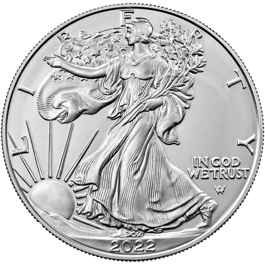 American Silver Eagle obverse with Walking Liberty