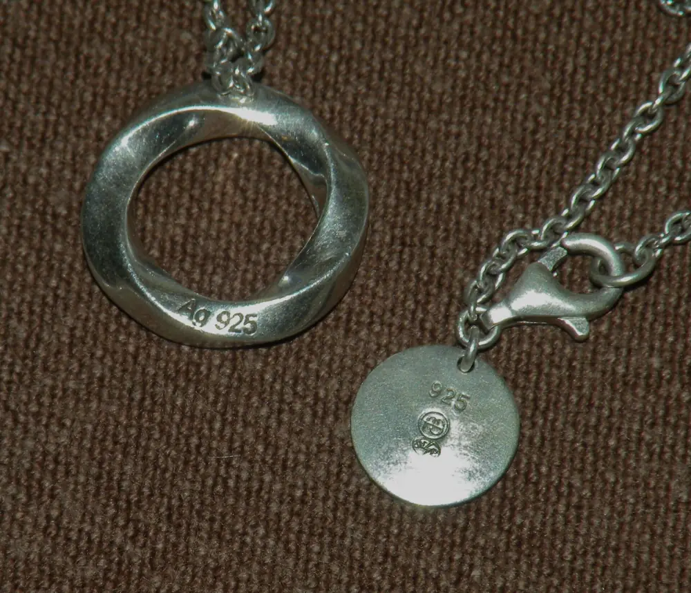 925 sterling silver stamp close-up