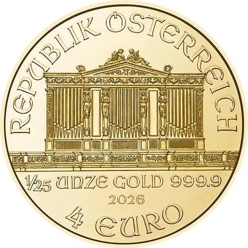 Filharmonik Wiedeński 1/25 oz złoto – awers