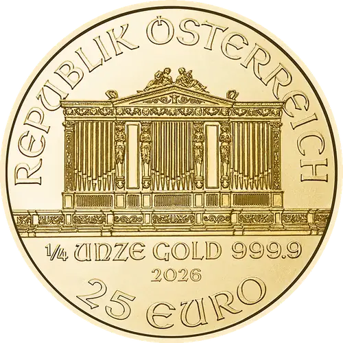 Filharmonik Wiedeński 1/4 oz złoto – awers