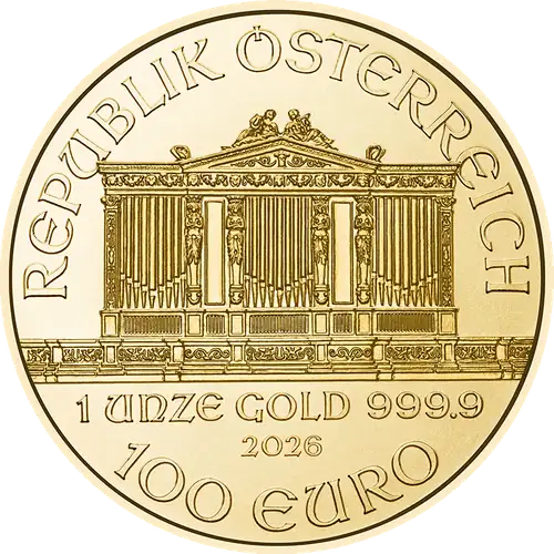 Filharmonik Wiedeński 1 oz złoto – awers
