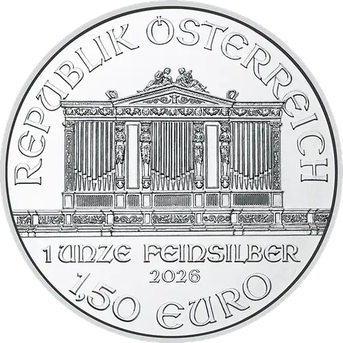 Filharmonik Wiedeński 1 oz srebro – awers