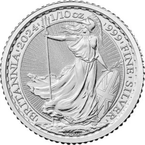 1/10 uncji Britannia Karol III Srebrna Moneta