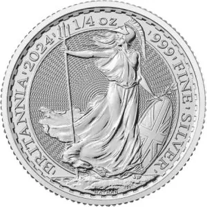 1/4 uncji Britannia Karol III Srebrna Moneta