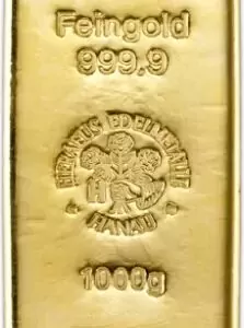 sztabka złota 1kg heraeus