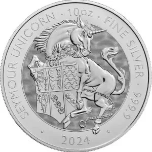 10 Uncji Bestie Tudorów Jednorożec Srebrna Moneta