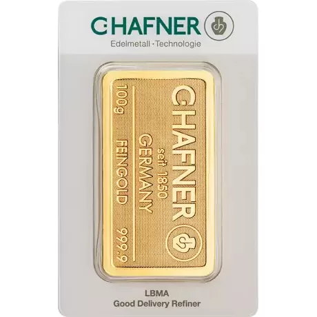 sztabka złota 100g c-hafner