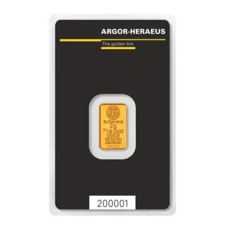 2g Gold Bar Argor-Heraeus